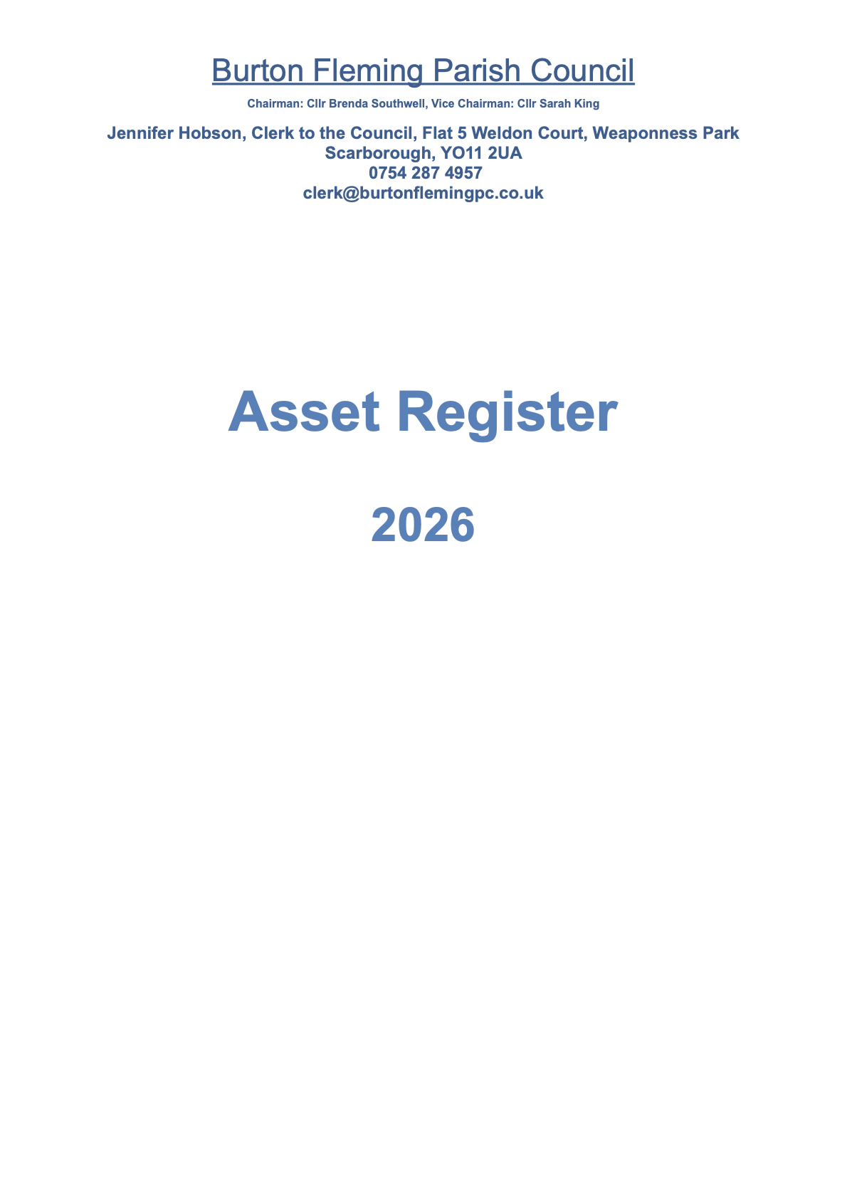 Asset Register 2026