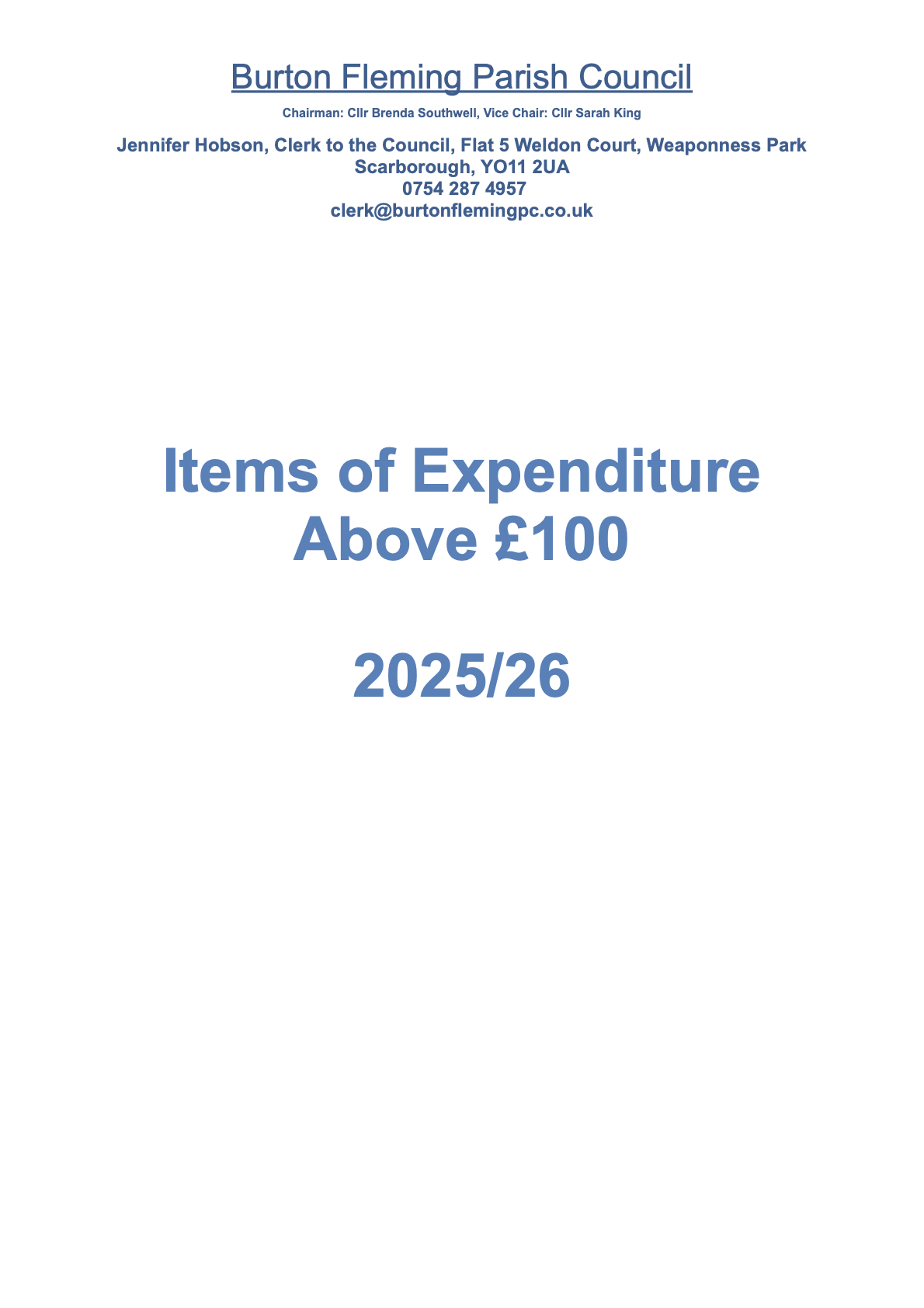 Expenditure over £100